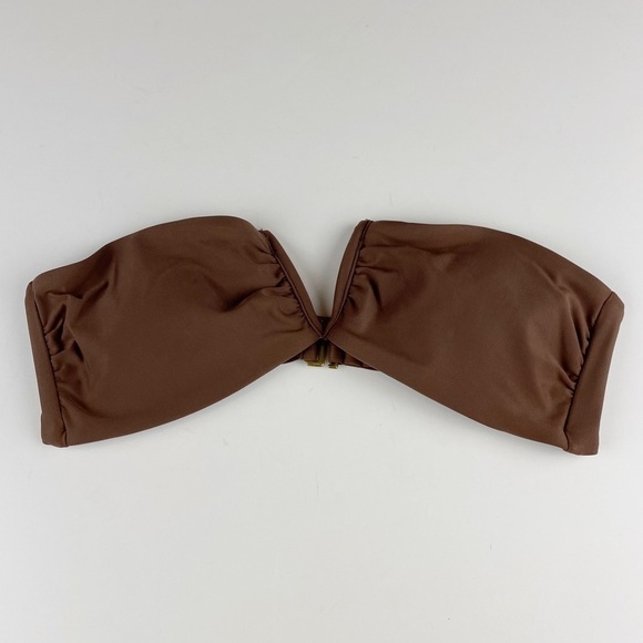 Andie The Scala Bandeau Strapless Bikini Top Swimsuit Brown NWT - Picture 4 of 8
